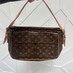Louis Vuitton Brown and Tan Monogram Handbag